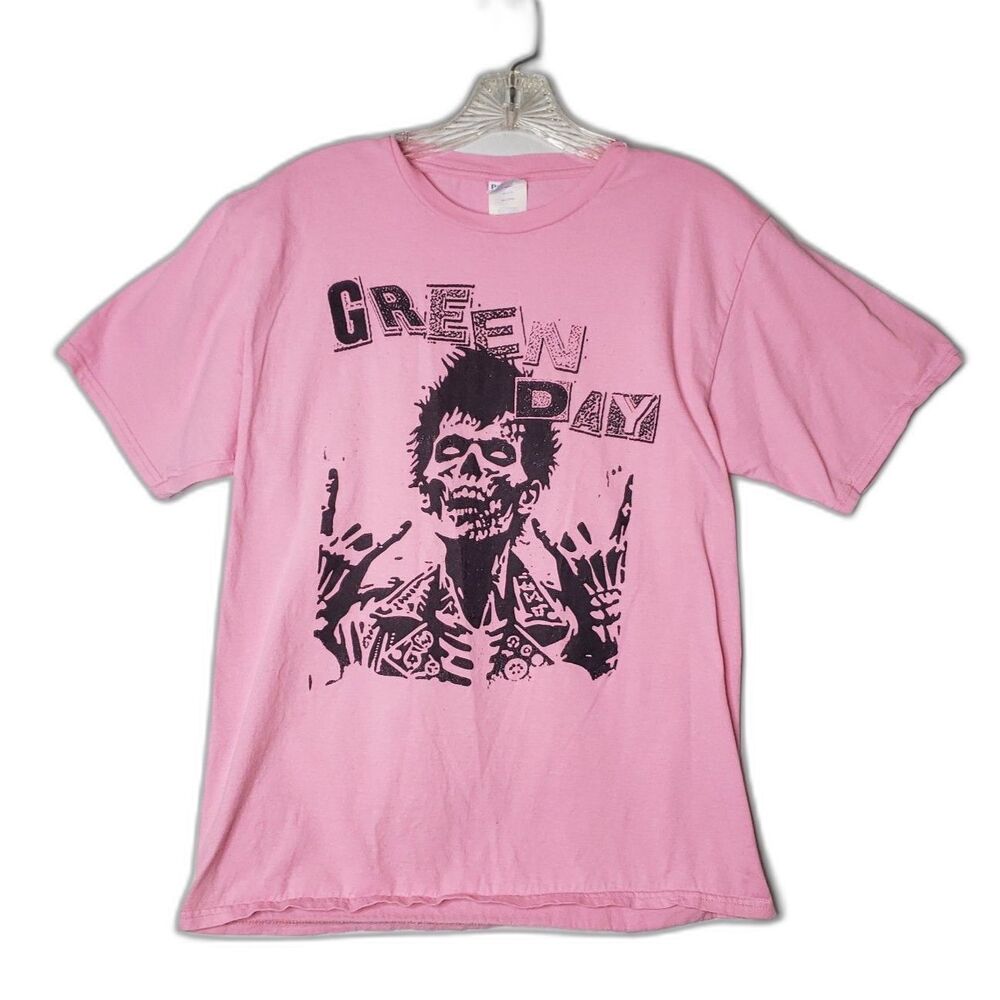 Green Day Saviors Billie Joe Zombie Pink Skeleton T Shirt Womens Size Medium